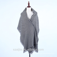 Shorts de poncho do inverno do houndstooth das janelas das senhoras